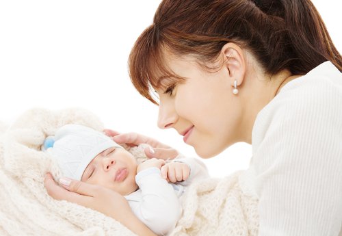 Mother looking at baby